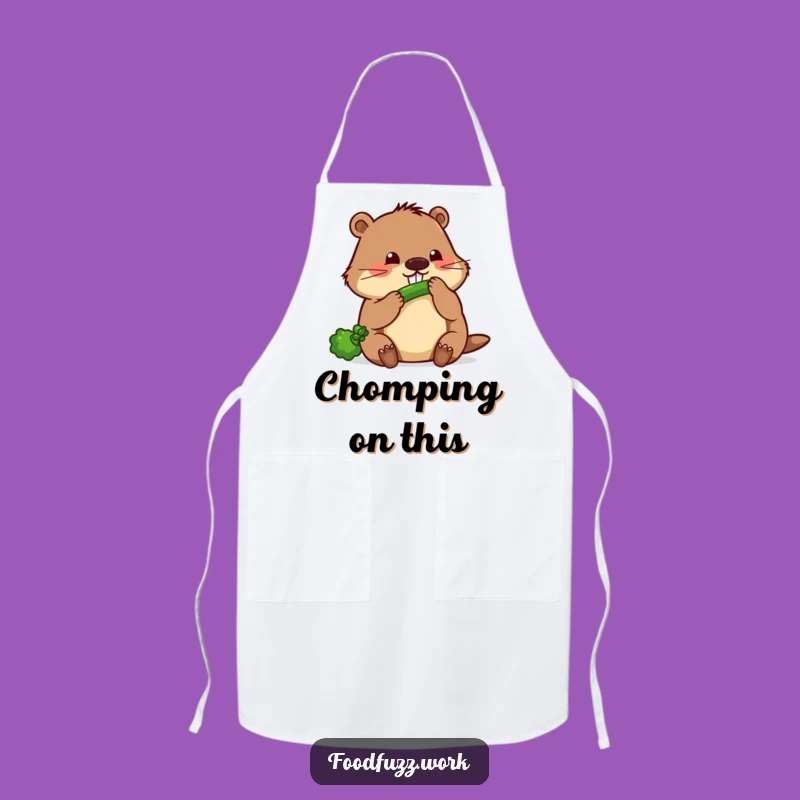 Funny Beaver Cucumber Apron: Culinary Craftsmanship with a Humorous Twist!