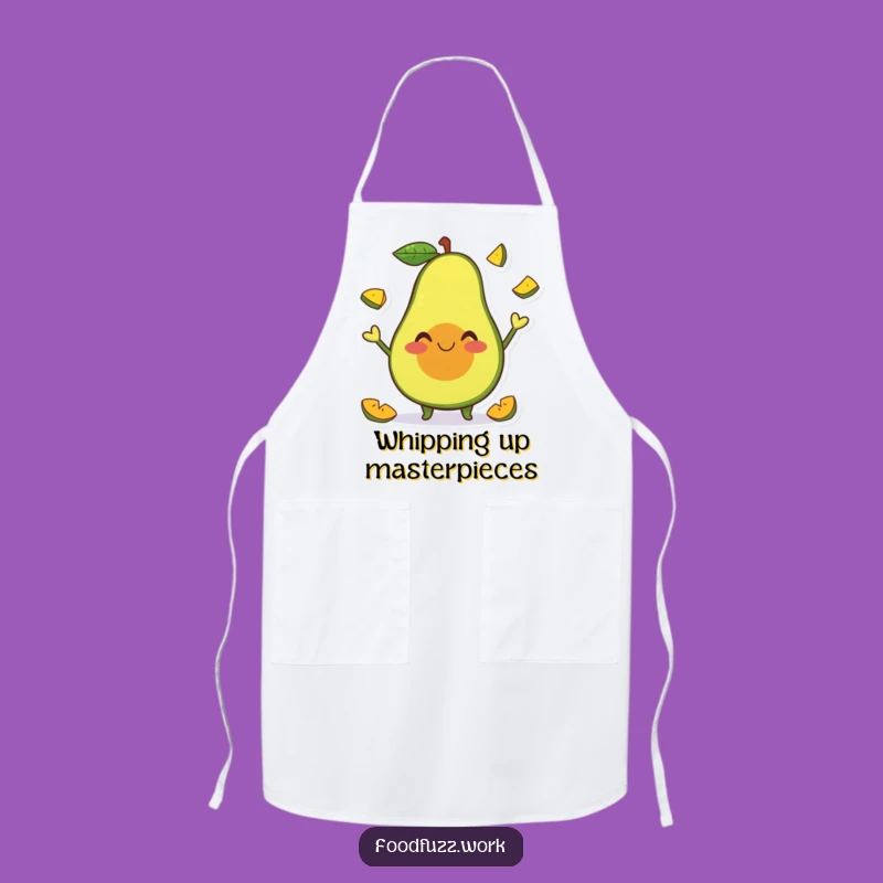 Funny Avocado Juggling Apron: Happy Fruit Kitchen Fun