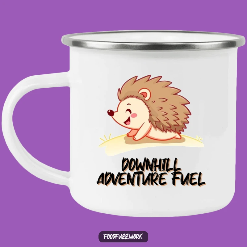 Funny Hedgehog Rolling Camping Mug: Adventure Fueled by Joy & Spikes!