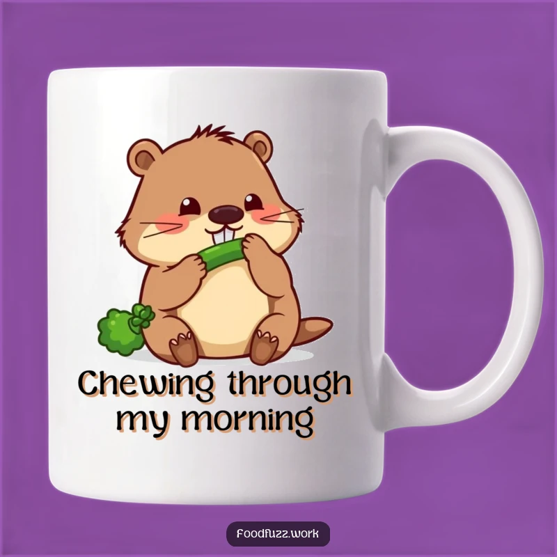 Funny Beaver Cucumber Mug: Hilarious Work Ethic Gift for Busy Bees!