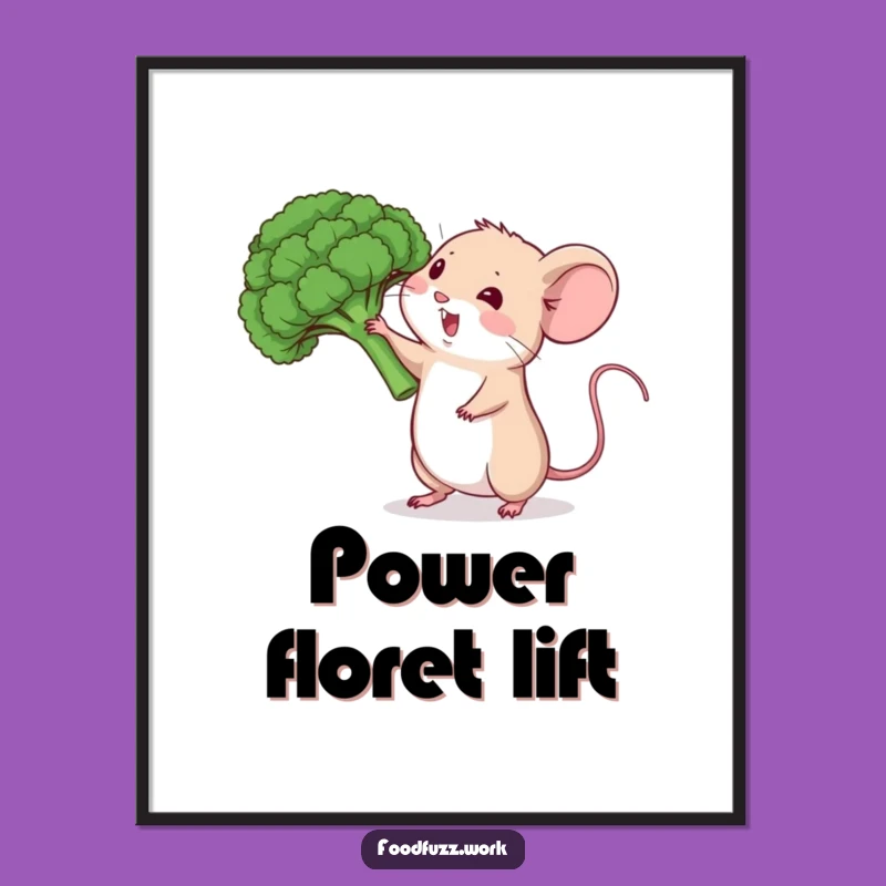 Funny Mouse Veggie Digital Art: Instant Healthy Humor Download, Perfect Funny Gift