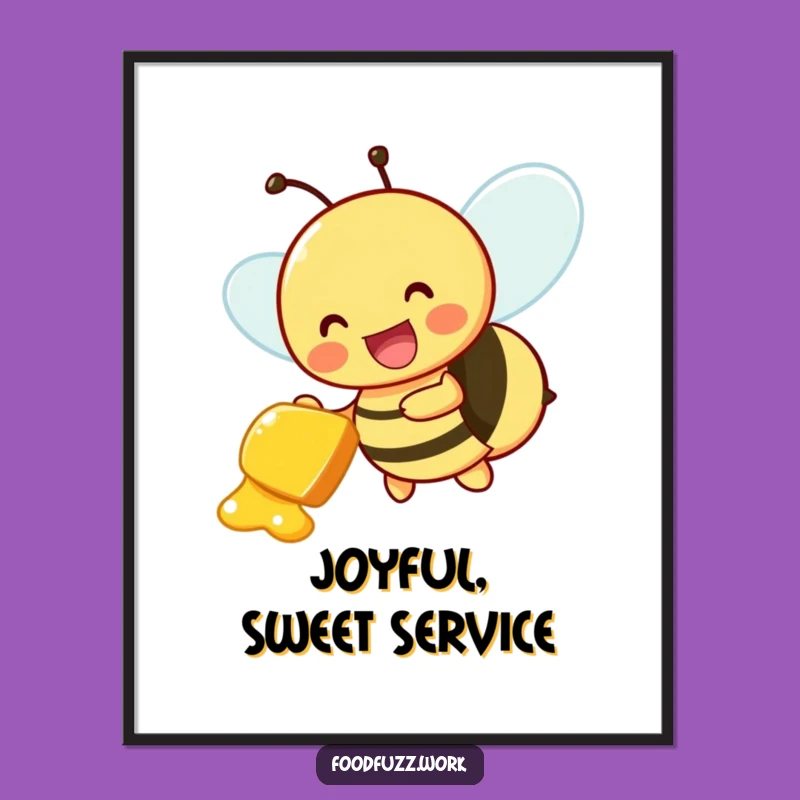 Funny Bee Digital Art: Sweet Joy, Instant Downloadable Cheer