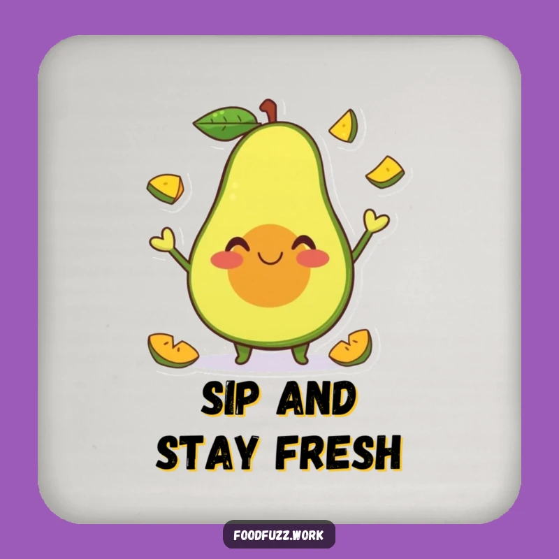 Funny Avocado Juggling Coaster: Happy Fruit Table Decor