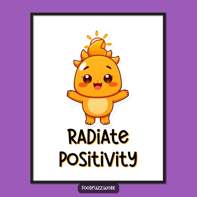 Funny Radiant Orange Poster: Sunny Smile, Vibrant Citrus Artwork