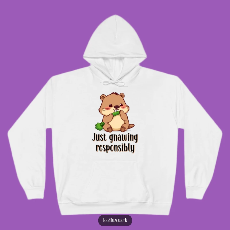 Funny Beaver Cucumber Hoodie: Cozy & Comical Beaver Fan Apparel!