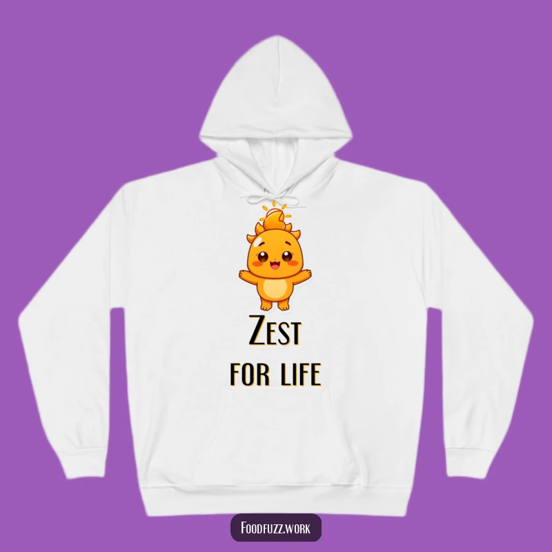 Funny Radiant Orange Hoodie: Cozy Character with Sunny Smile, Warm Cheer