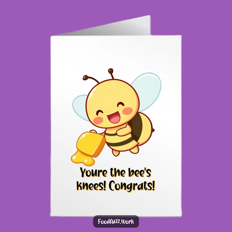 Funny Free Printable Congrats Card: Bee Delivering Success - Downloadable Gift