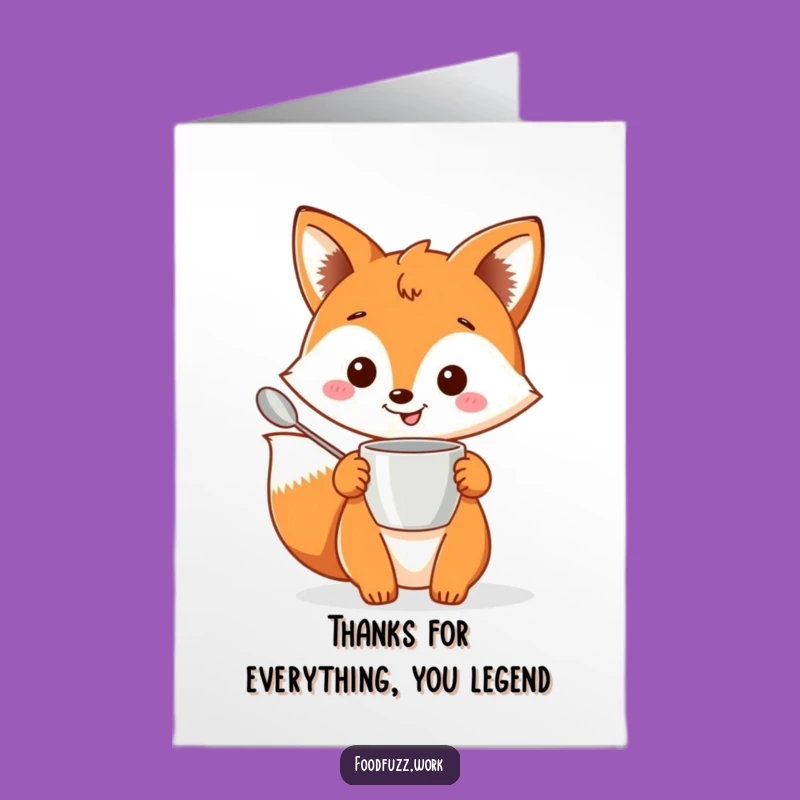 Free Printable Fox Thank You Card - Baking Thanks, Downloadable Cheer!