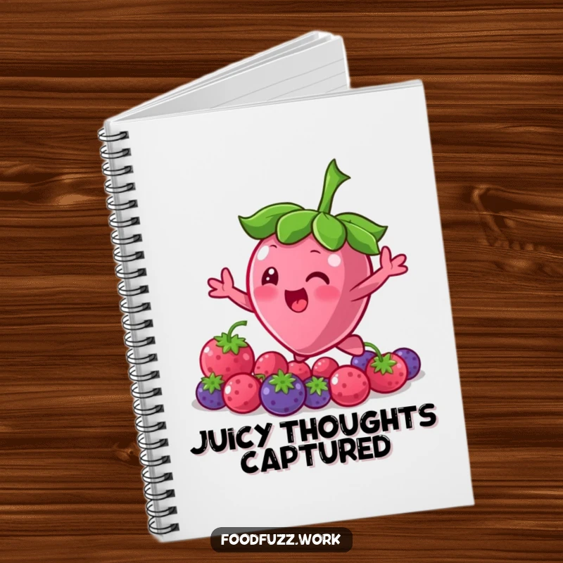 Funny Bouncing Berry Notebook: A journal featuring a cute berry character bouncing and reaching for more, ideal for notes and sketches.