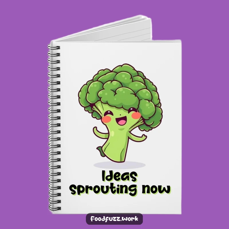 Funny Broccoli Floret Notebook: Cheerful Veggie Doing a Playful Spin, Jot Down Ideas