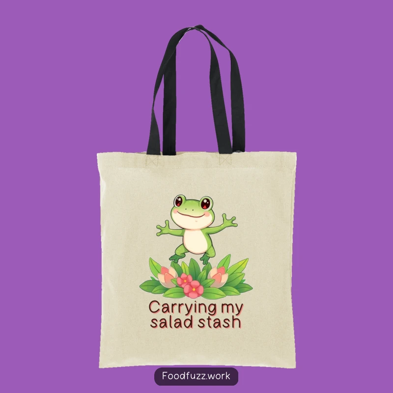 Funny Frog Leaping Tote Bag: Chic & Hilarious Veggie Carryall, Great Funny Gift!